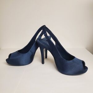 Silky Navy / black  Lulu Townsend 8W LT Nightout heel blue slingback open toe